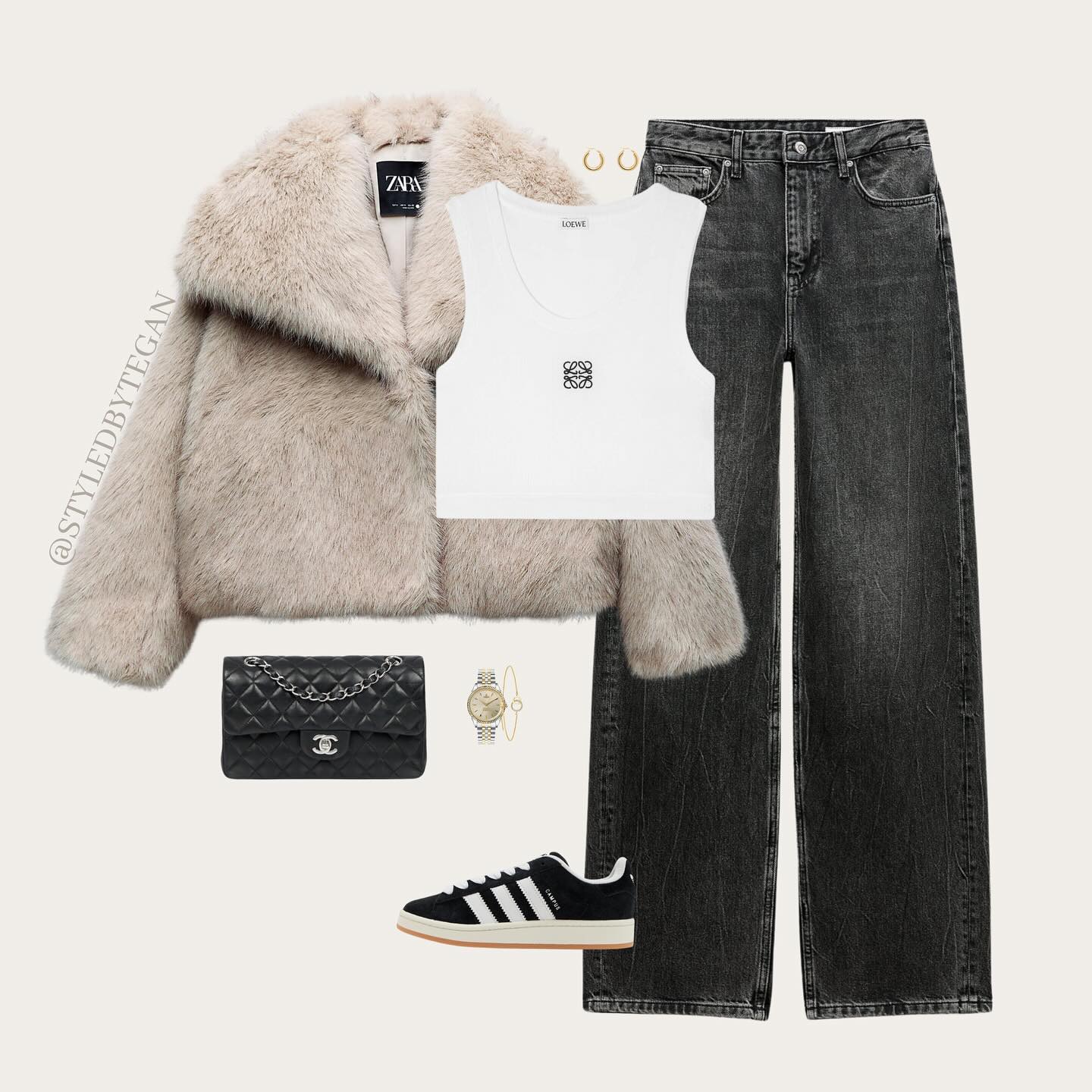 Grey Tailoring, a White Tank, and a Green Bag: Clean Basics with a Fresh Accent